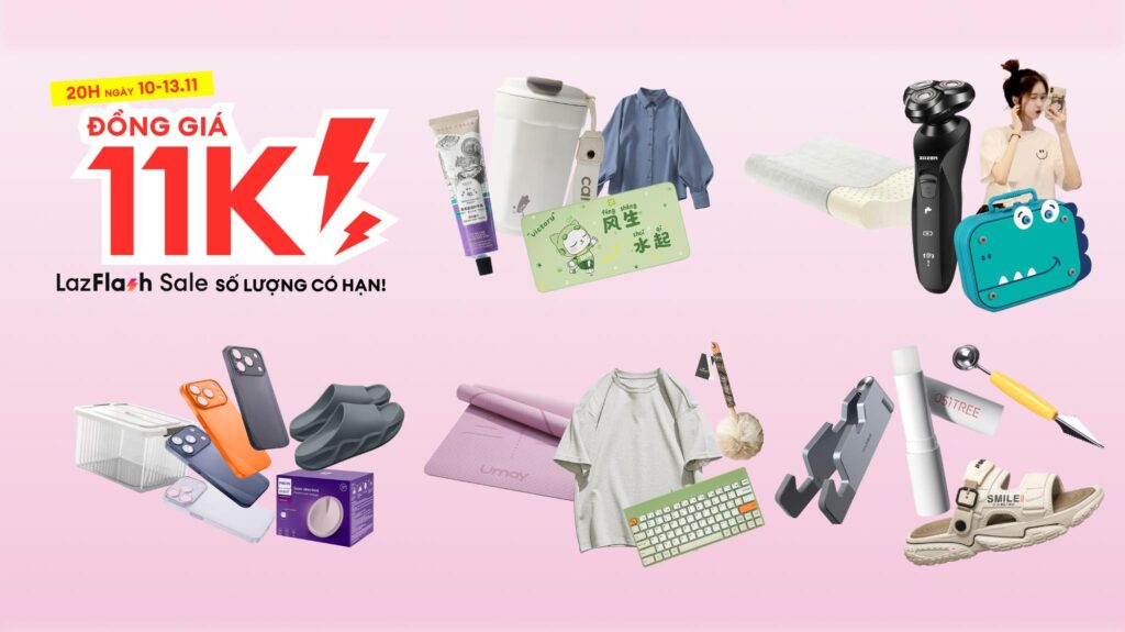 # Flash sale 11.11 trên Lazada: Deal đồng giá 11K phủ khắp công nghệ, thời trang, gia dụng - Ảnh 1.